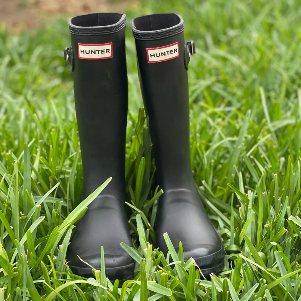 Hunter black 🔴Rain boots big kids UK 1 US 2 Girl 3 fits women 5 NEW